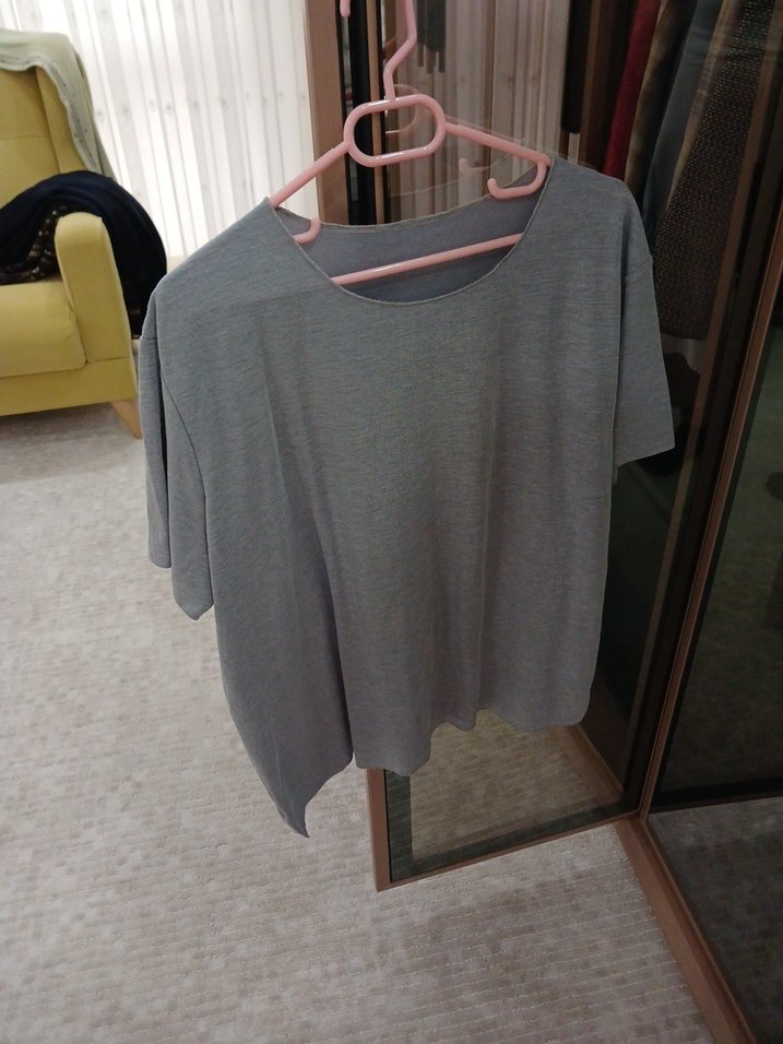 Pologarage Gri Keten Salaş Tişört - Görsel 3