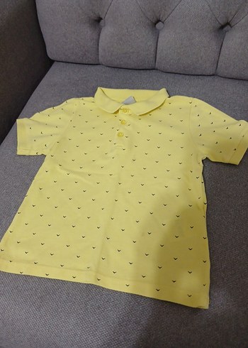 Erkek Çocuk Sarı Kısa Kollu Polo Tişört 3 4 yaş