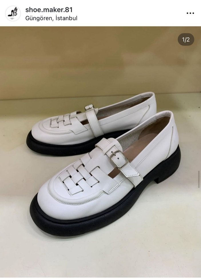Tokalı Beyaz Kadın Klasik Ayakkabı - Görsel 2