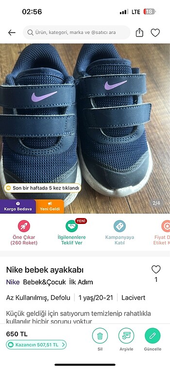 Nike Nike bebek ayakkabı
