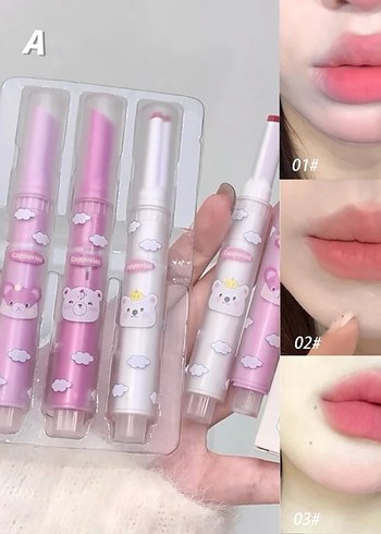 cappuvini mat heart lipstick 3lü set - Görsel 2