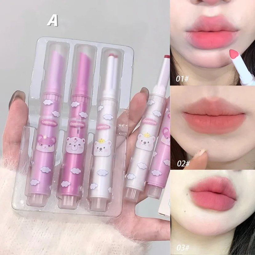 cappuvini mat heart lipstick 3lü set - Görsel 2