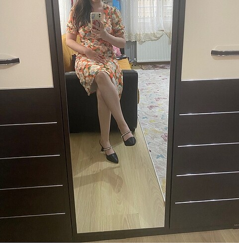 s Beden çeşitli Renk Çiçekli elbise