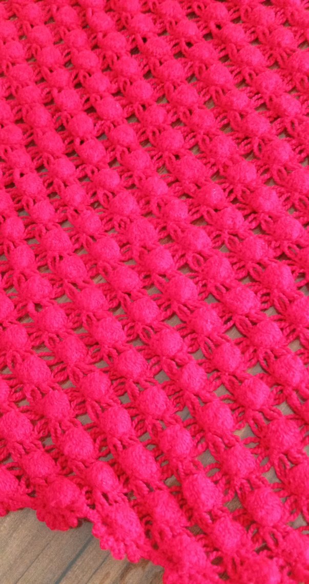 Pembe el örgüsü şal - Görsel 2