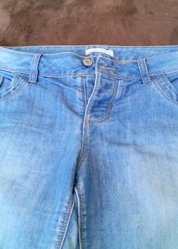 LC Waikiki Düğmeli Mavi Kadın Mini Denim Şort