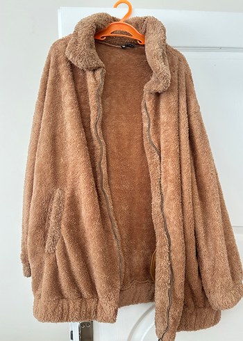 Bej Peluş Midi Kadın Ceket - Görsel 2