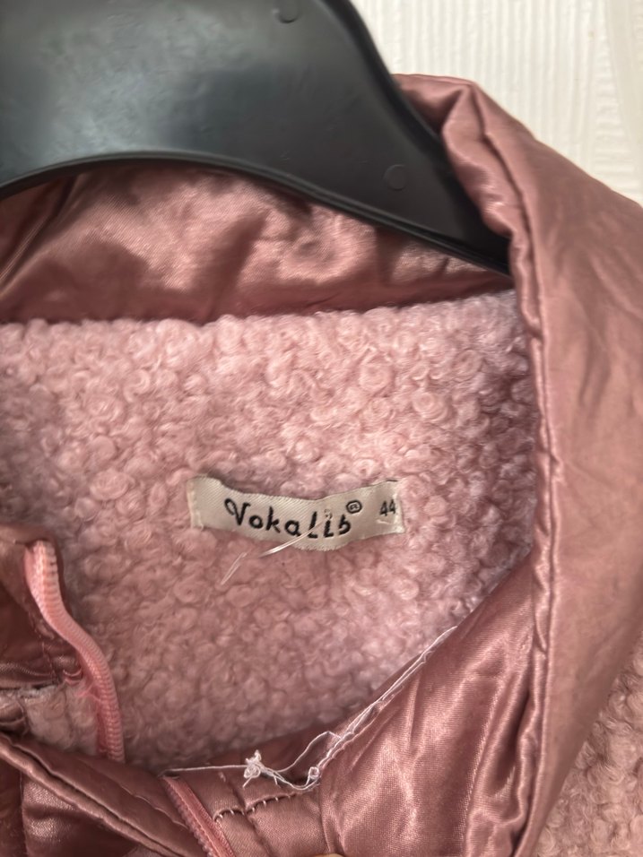 Kadın Pudra Peluş Midi Kaban - Görsel 2