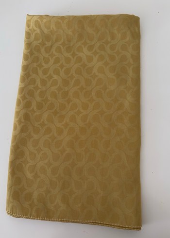 Valorscarf Şal  Kadın Sarı Saten Drapeli Fular - Görsel 3