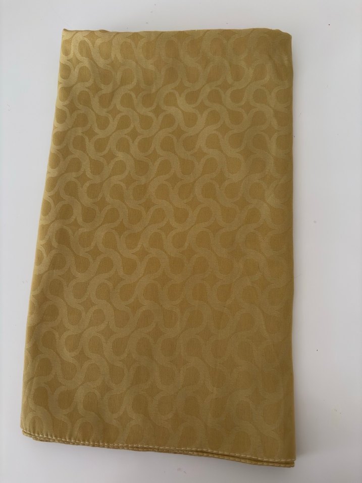 Valorscarf Şal  Kadın Sarı Saten Drapeli Fular - Görsel 3