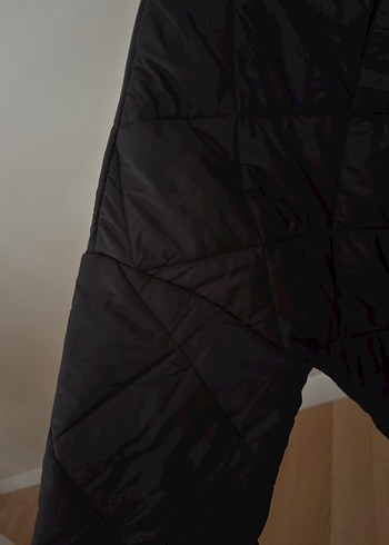 Düğmeli Siyah Uzun Kadın İnce Mont - Görsel 3