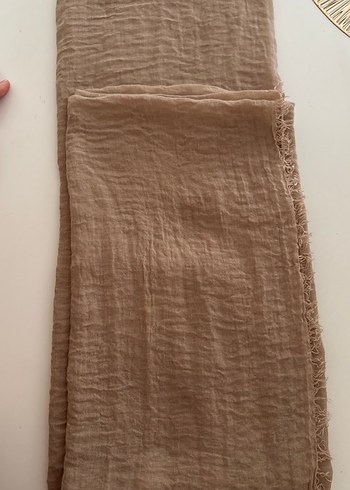 Bej Keten Kadın Şal - Görsel 2