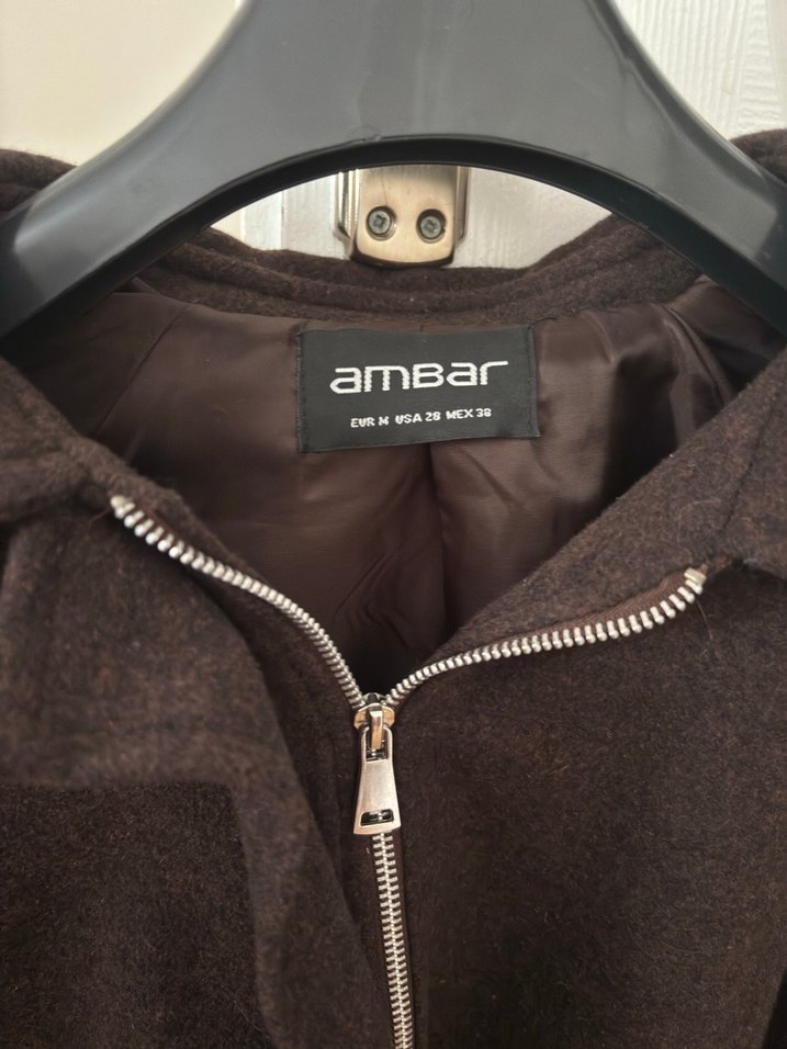 Kahverengi Fermuarlı Kadın Midi kaban ceket - Görsel 2