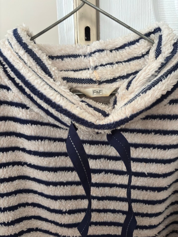 Gri Çizgili Yumuşak Örgü Kadın peluş Sweat - Görsel 2