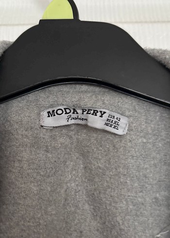 Gri Düğmeli Uzun Kaban - Görsel 3