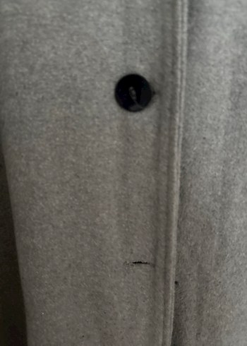 Gri Düğmeli Uzun Kaban - Görsel 2