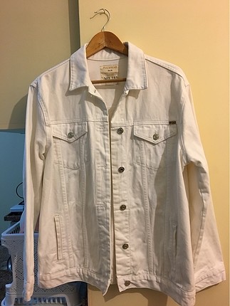 Pull & Bear 90?s Denim Beyaz Ceket