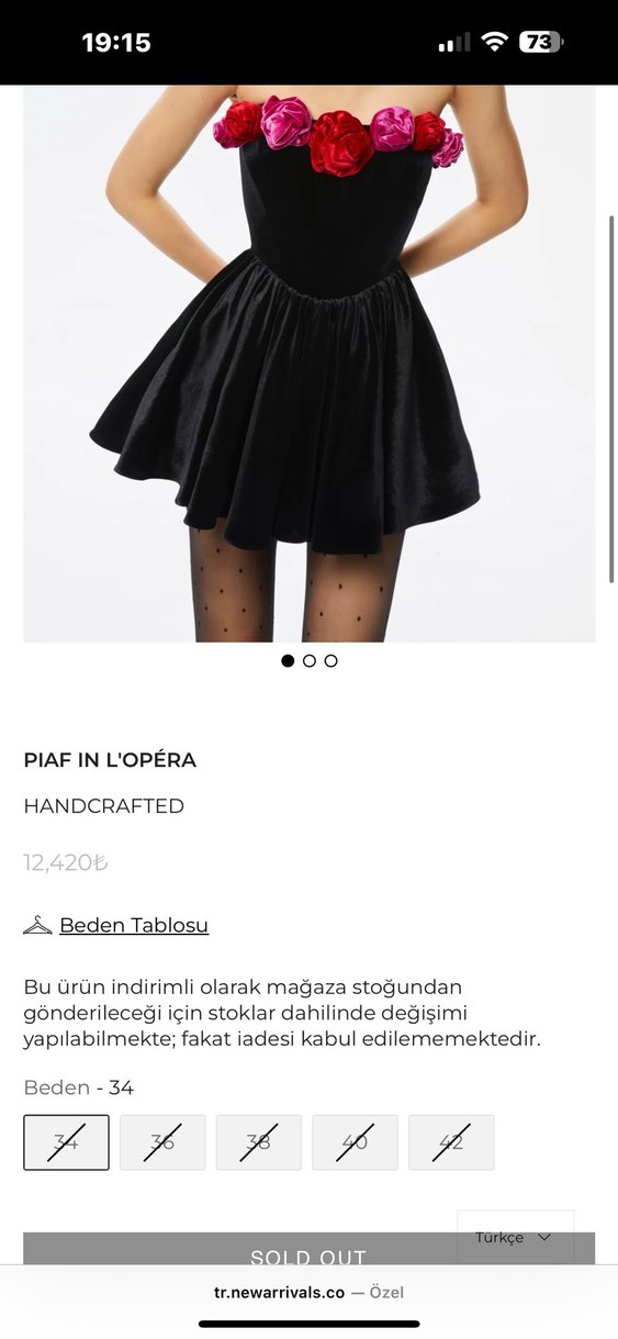 New Arrivals Çiçek Detaylı Siyah Mini Straplez Elbise - Görsel 2