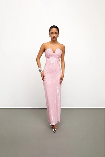 Urban Muse pembe payet elbise