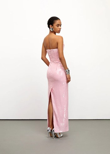 Urban Outfitters Urban Muse Straplez Pembe Uzun Elbise