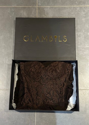 Glambils Kahverengi Drapeli Uzun Elbise - Görsel 5