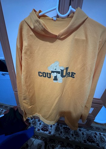 Sarı Fermuarlı Uzun Kollu Hamile Tişörtü - Görsel 2