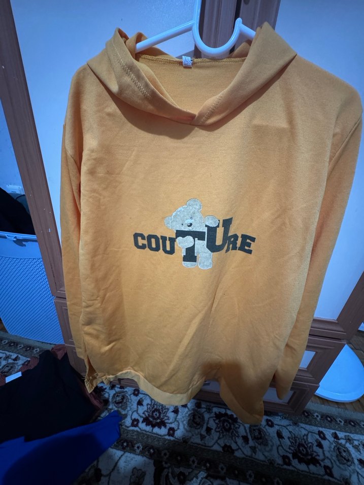 Sarı Fermuarlı Uzun Kollu Hamile Tişörtü - Görsel 2