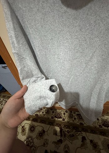 Gri Boğazlı Kadın Triko Kazak - Görsel 2