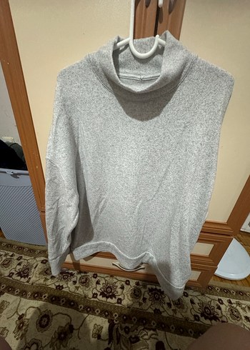 Gri Boğazlı Kadın Triko Kazak - Görsel 3