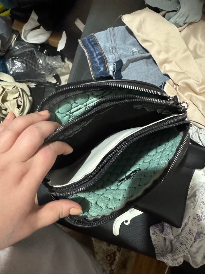 Kadın Çok Renkli Yılan Desenli Fermuarlı Çanta - Görsel 2