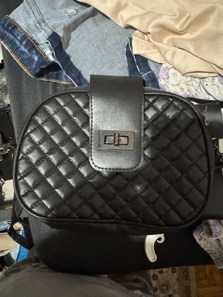 Kadın Çok Renkli Yılan Desenli Fermuarlı Çanta - Görsel 3