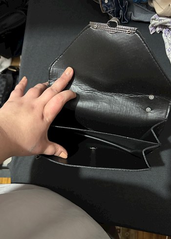 Siyah Yılan Desenli Deri Kadın Çanta - Görsel 2