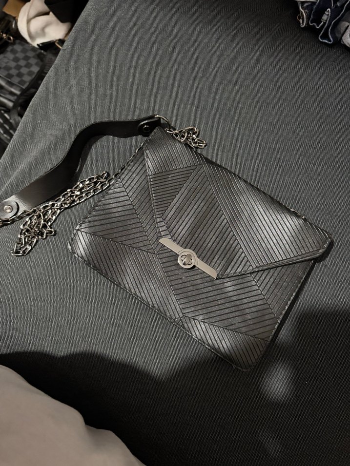 Siyah Yılan Desenli Deri Kadın Çanta - Görsel 3