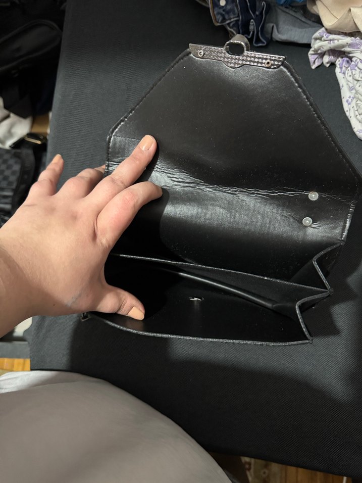 Siyah Yılan Desenli Deri Kadın Çanta - Görsel 2