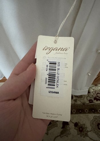 Beyaz Nakışlı Mini Hamile Bluzu - Görsel 2