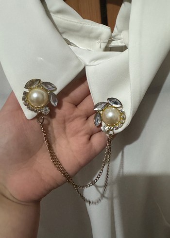 Beyaz Nakışlı Mini Hamile Bluzu - Görsel 3