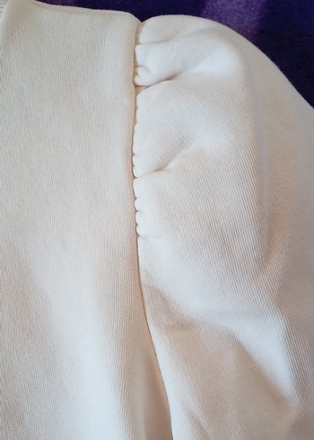 xs Beden Beyaz Kadın Sweatshirt, Uzun Kollu, Salaş Kesim