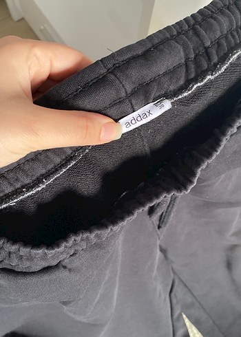 Addax siyah Kadın Keten Jogger Eşofman - Görsel 2