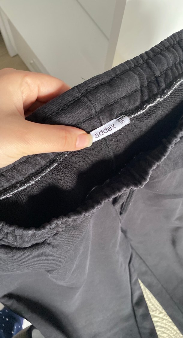 Addax siyah Kadın Keten Jogger Eşofman - Görsel 2