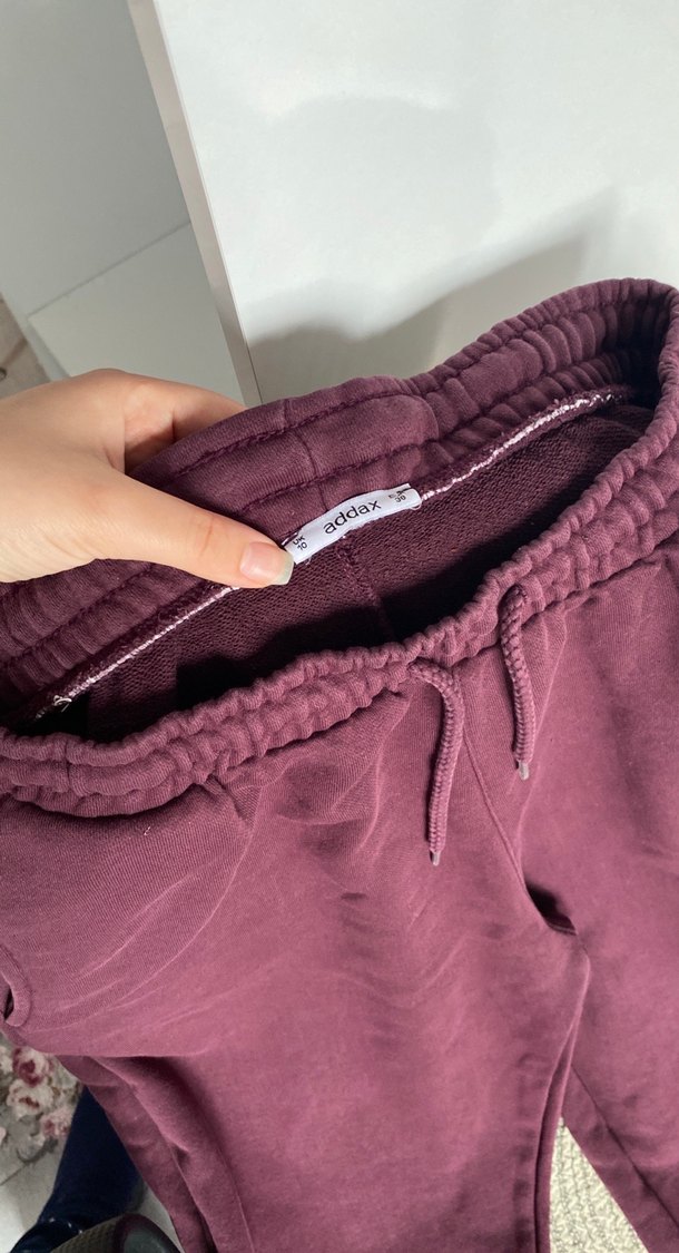 Bordo Kadın Salaş Midi Eşofman Altı - Görsel 2