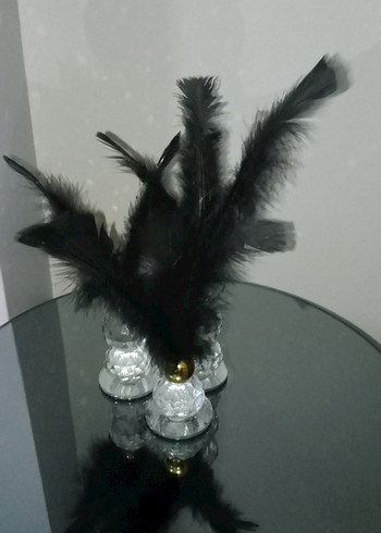 Siyah Tüylü Dekoratif Mumluk - Görsel 3