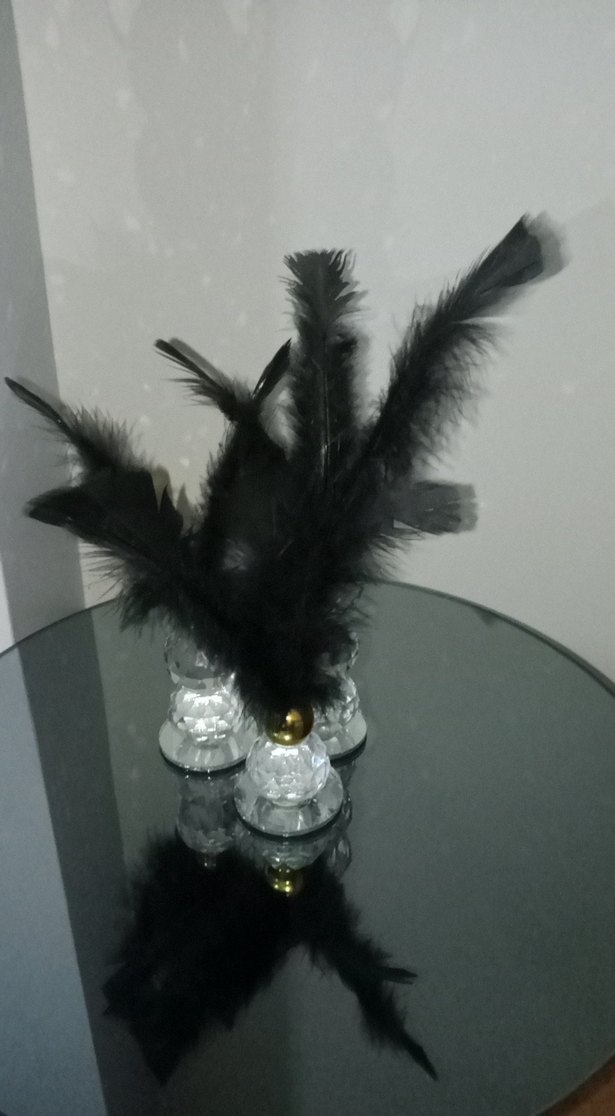 Siyah Tüylü Dekoratif Mumluk - Görsel 3