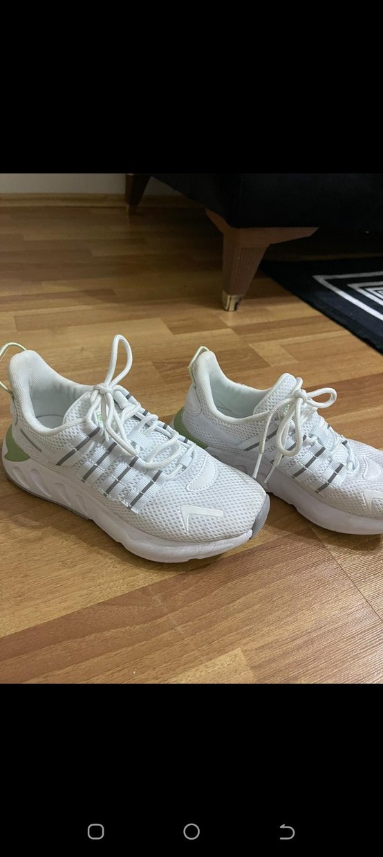 Beyaz Bağcıklı Kadın Spor Ayakkabı - Görsel 2