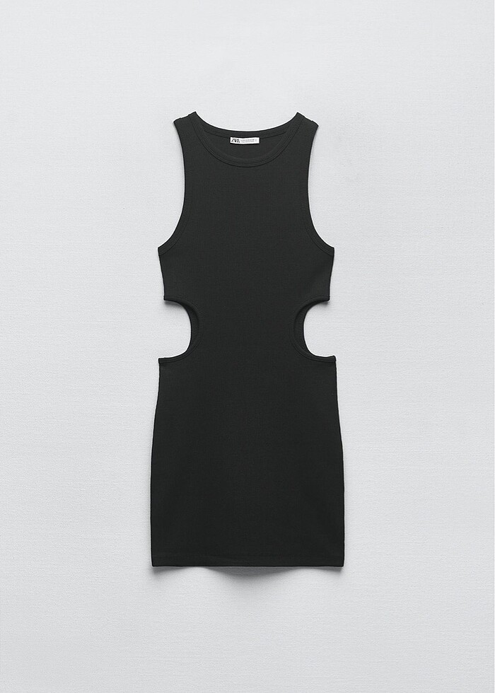 Zara cut out detaylı fitilli elbise - Görsel 3