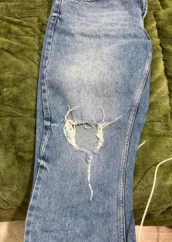 Gri Mavi Kemerli Boyfriend Denim Pantolon - Görsel 2