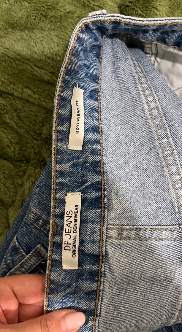 Gri Mavi Kemerli Boyfriend Denim Pantolon - Görsel 3