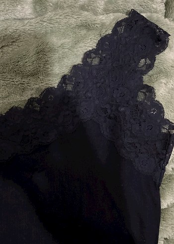 Dantelli Siyah Straplez Uzun Kadın Atlet - Görsel 2