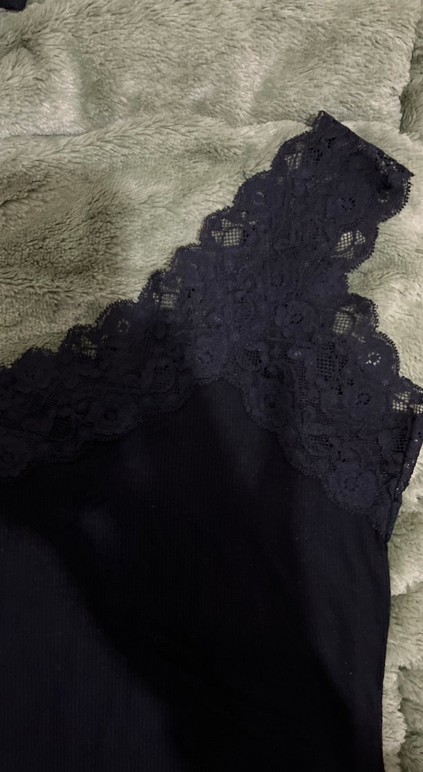 Dantelli Siyah Straplez Uzun Kadın Atlet - Görsel 2