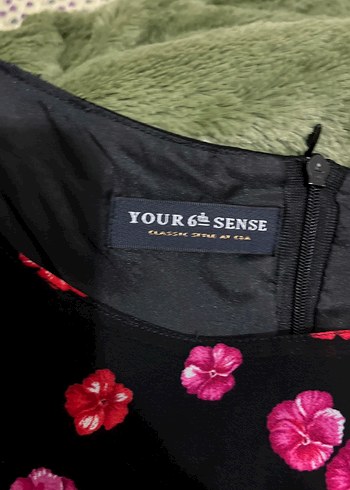 Pembe Desenli U Yaka Midi Elbise - Görsel 3