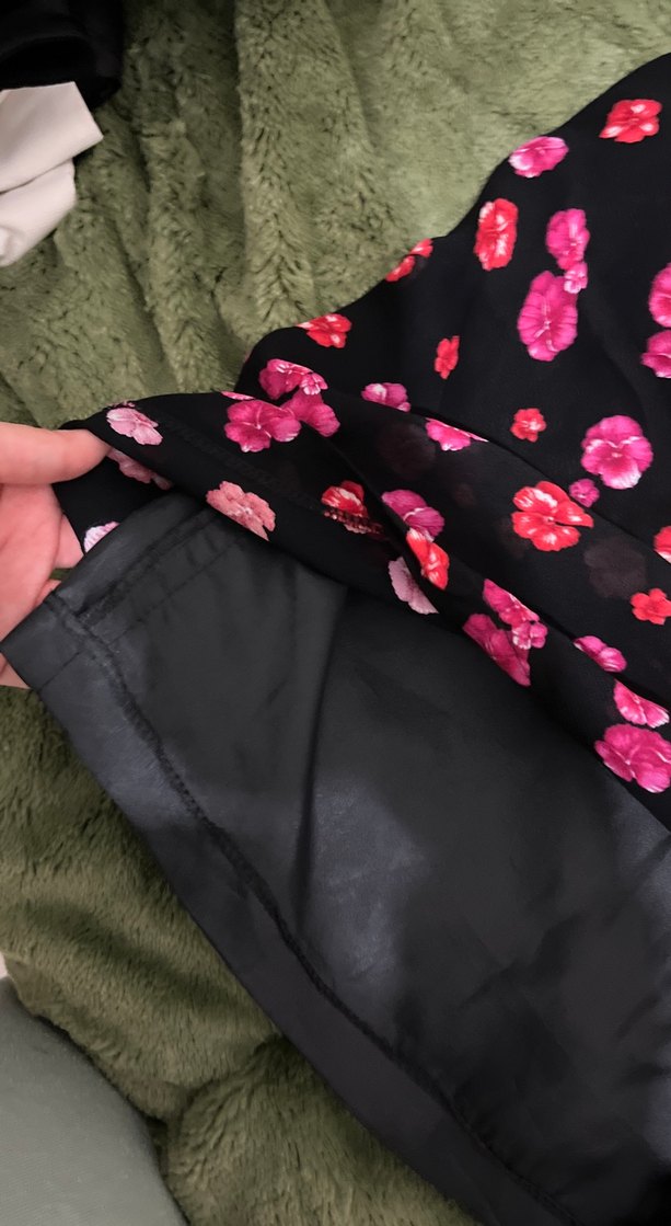 Pembe Desenli U Yaka Midi Elbise - Görsel 4