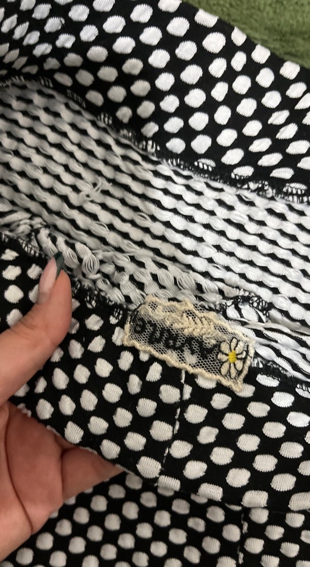 Siyah Beyaz Puantiyeli Mini Etek - Görsel 2